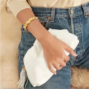 Cream clutch - vegan leather! Like new, EUC